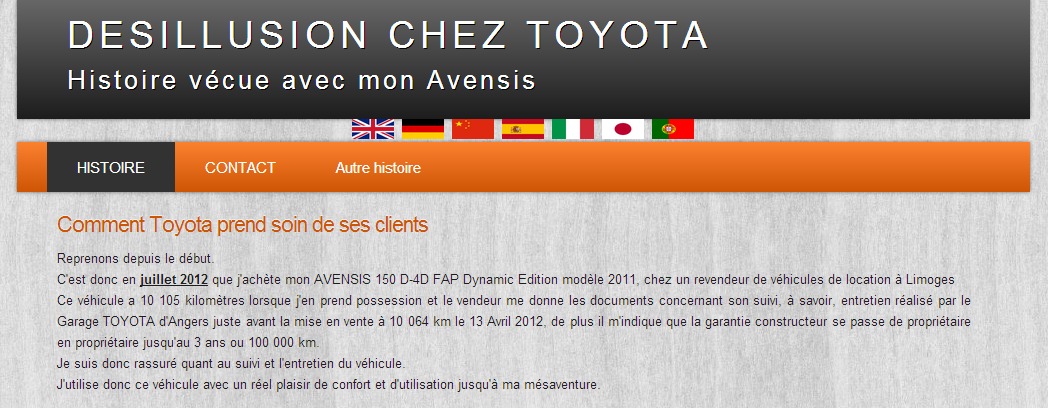 Désillusion chez Toyota - Histoire vécue